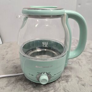 Elite Gourmet EKT1220M Electric Glass Kettle 1.2L Mint Green Adjustable Temp